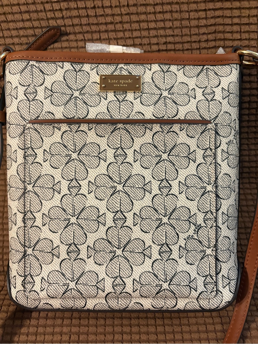 kate spade Cream and Tan Floral Print Crossbody Bag